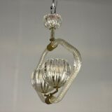 Venetian chandelier in murano glass and brass circa 1950