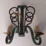 Pairs of vintage wrought iron wall lamps