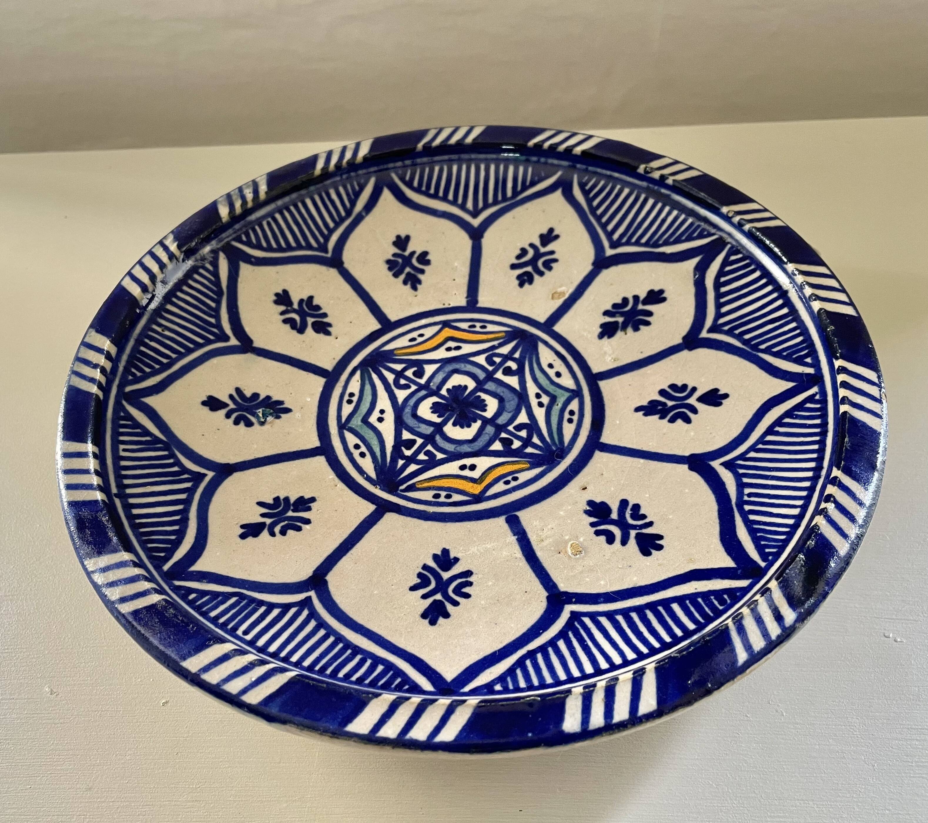 Cobalt blue Moroccan plate
