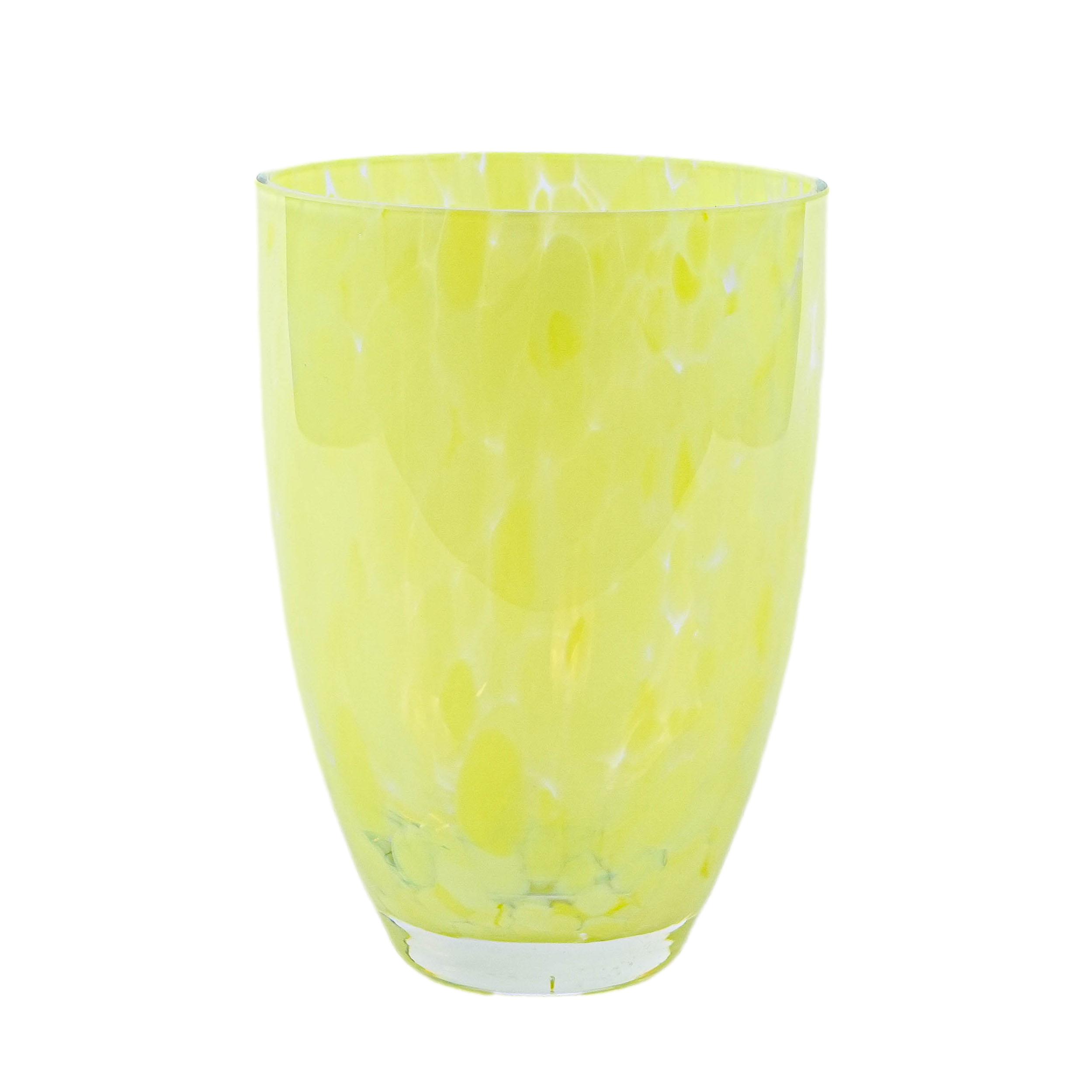 Lemon-coloured glass vase, Danish design, 1970s, made in Denmark