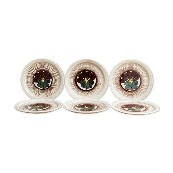Lot de 6 assiettes à dessert vintage