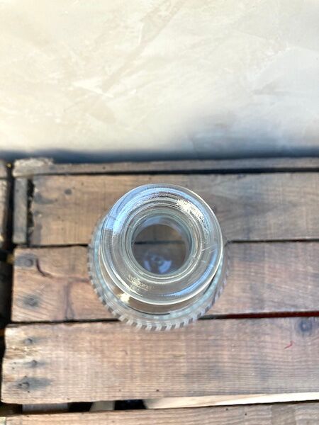 Vintage checkered black and white carafe