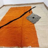 Moroccan handmade artisanal berber carpet magic orange eye 287 x 184 cm