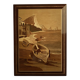 Table 45x60, Restored, Seascape, Wood marquetry