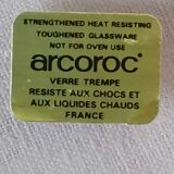 6 Arcoroc pink glass dessert plates