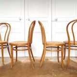 Set of four wooden chairs - canning Thonet