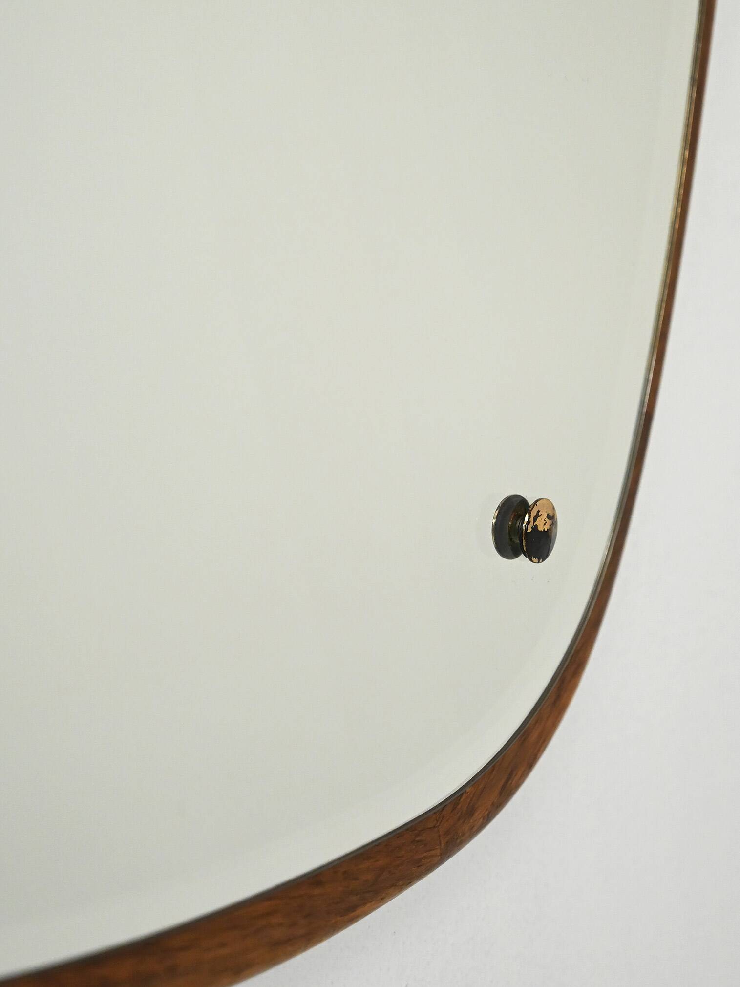 1960s Scandinavian oval mirror in oak