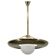 Art Deco brass chandelier with white glass, Czechoslovakia 1930s