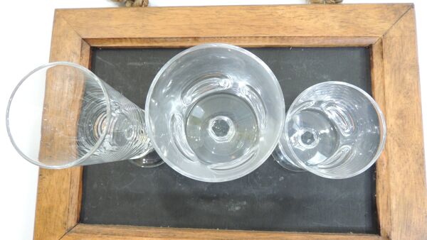 Lot verres cristal d'arques trempé ecusson/vintage/36 pieces