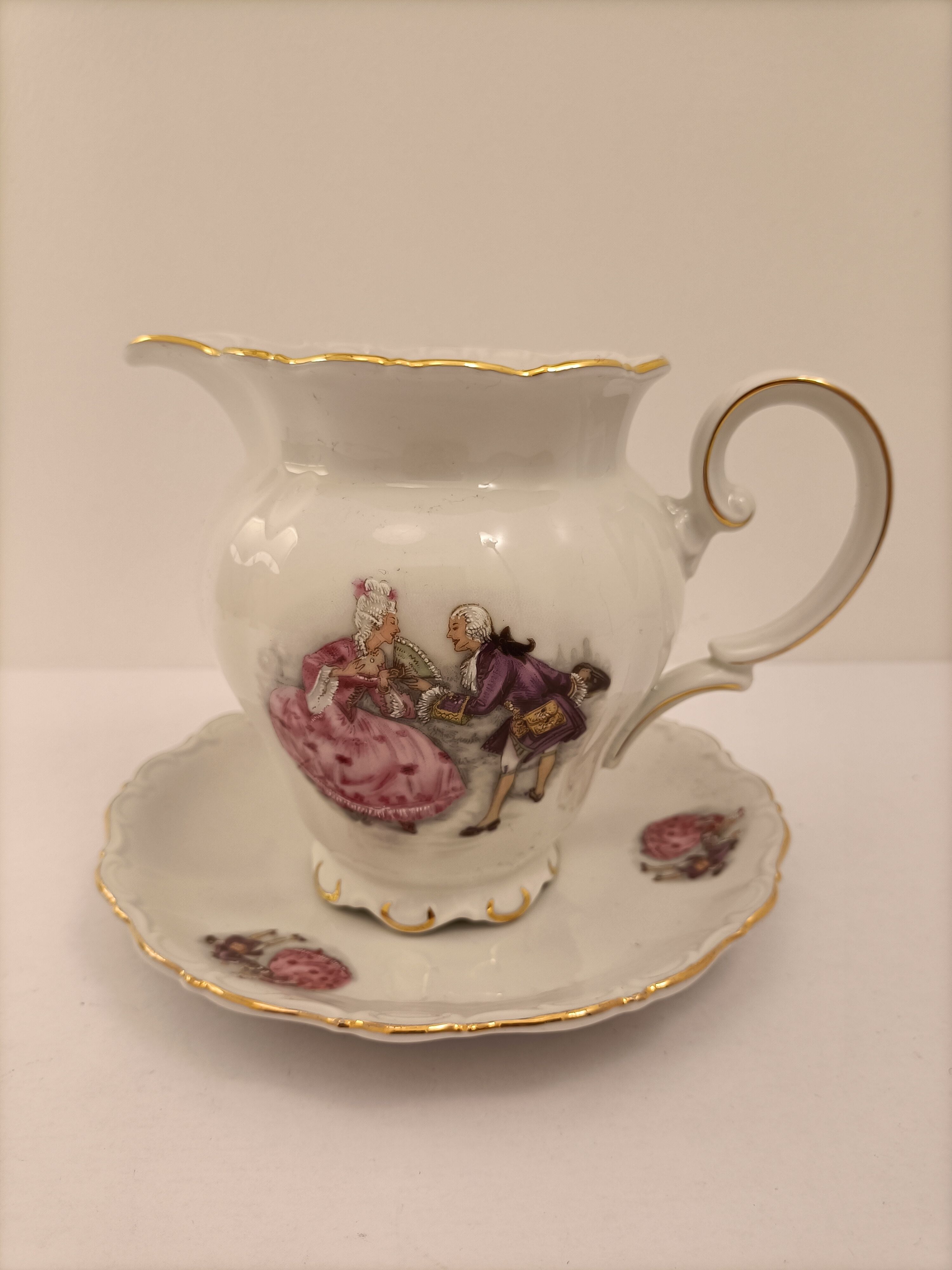Bavaria creamer milk jug and porcelain plate
