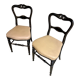 Napoleon III chair in black wood and beige skaï