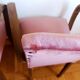 Paire de fauteuils moustache velours rose art déco