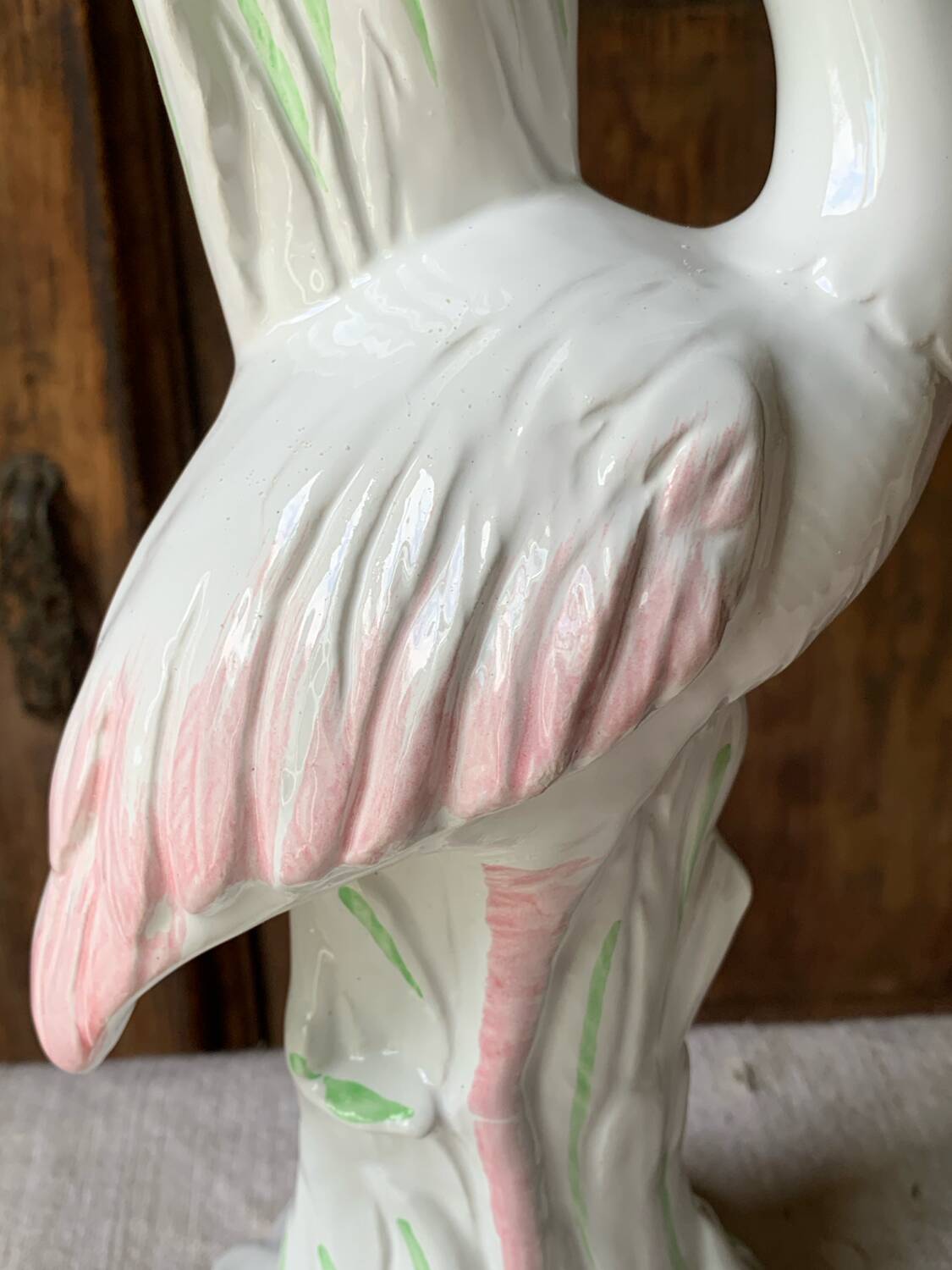 Ceramic flamingo vase Italy 1980