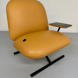 Fauteuil cuir design Jean Nouvel Pour Poltrona Frau fin 90 vintage