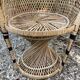 Set of 3 vintage rattan armchairs