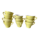 lot de 10 tasses à café Digoin Sarreguemines couleur jaune pastel années 50