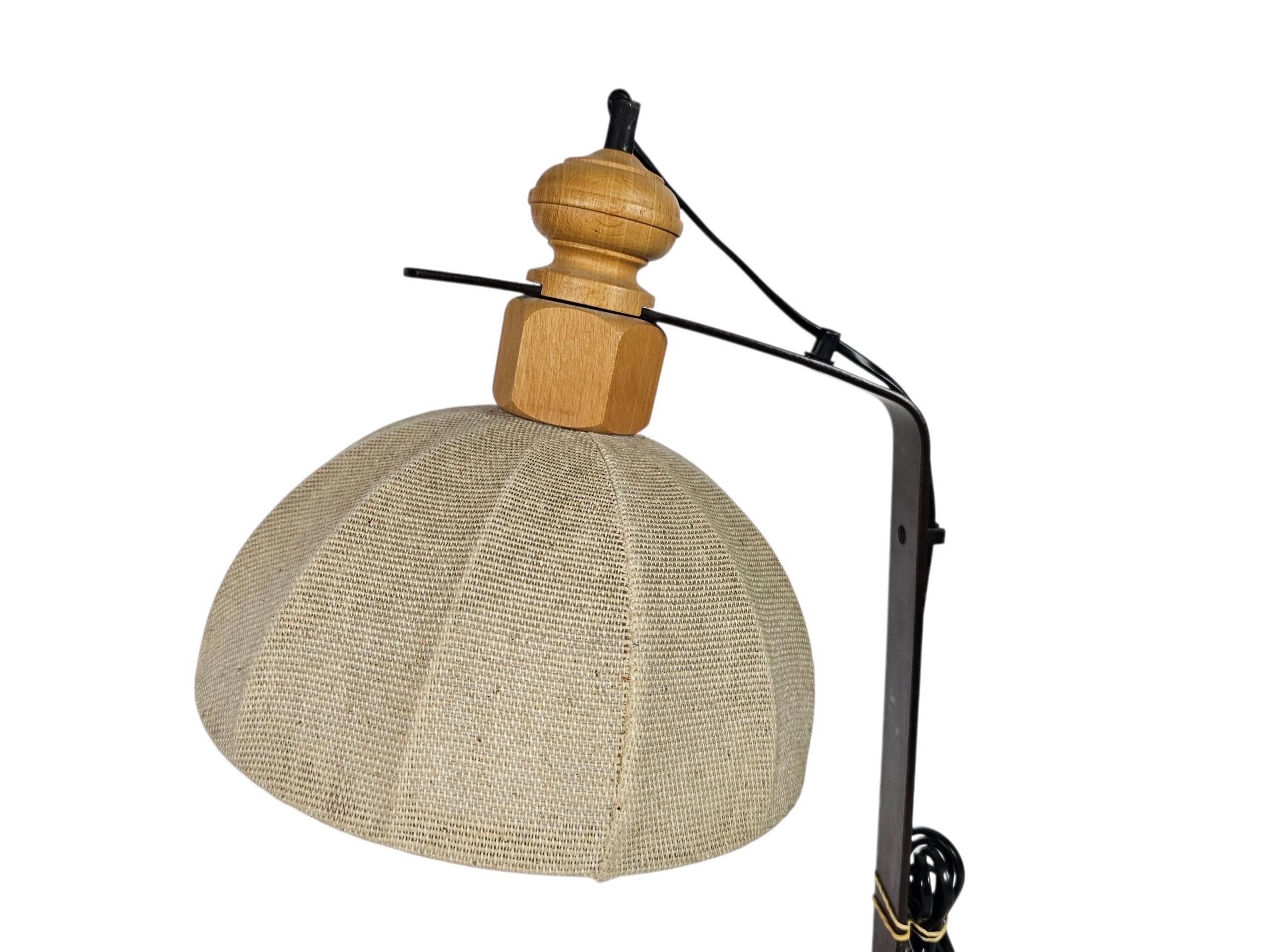 Lampe Massive - Fabriqué en Belgique - bois - métal - textiles - années 80