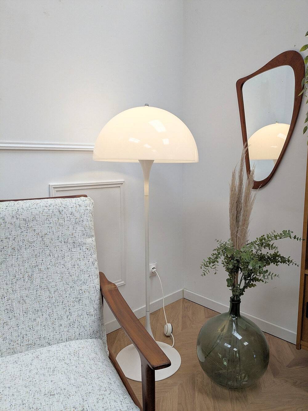 White Panthella lamp