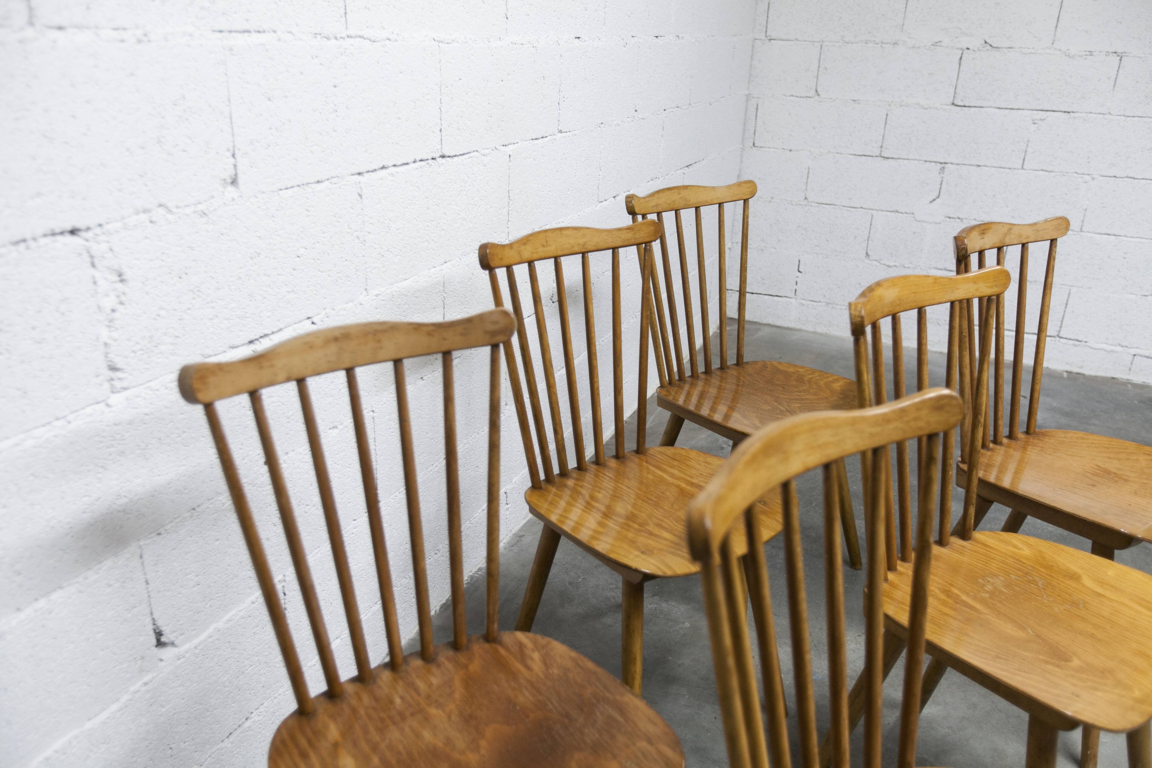 Ensemble de 6 chaises Baumann modèle Menuet