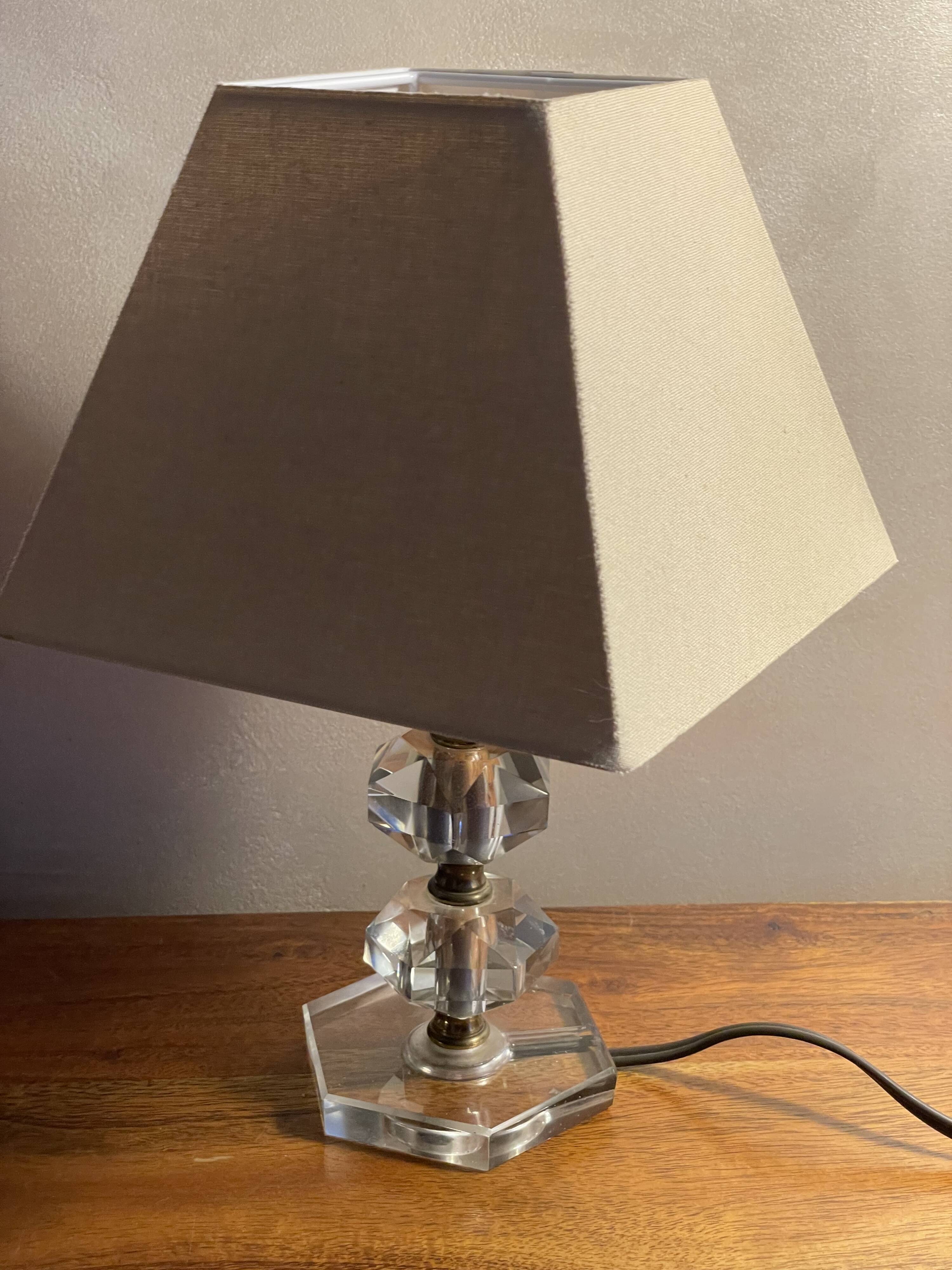 Lampe pied en verre