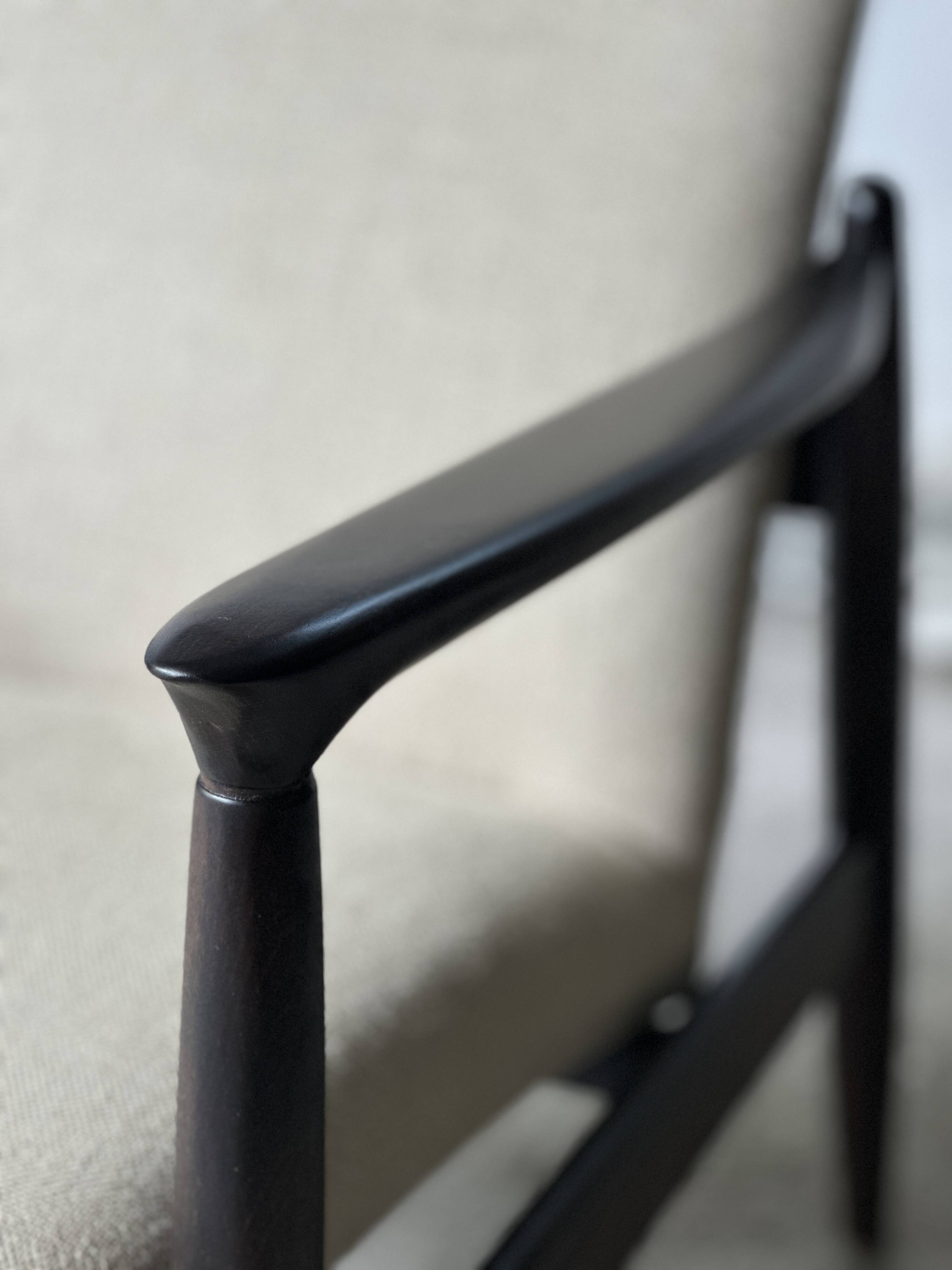 Pair of vintage GFM-64 pure linen armchairs by Edmund Homa, 1960s