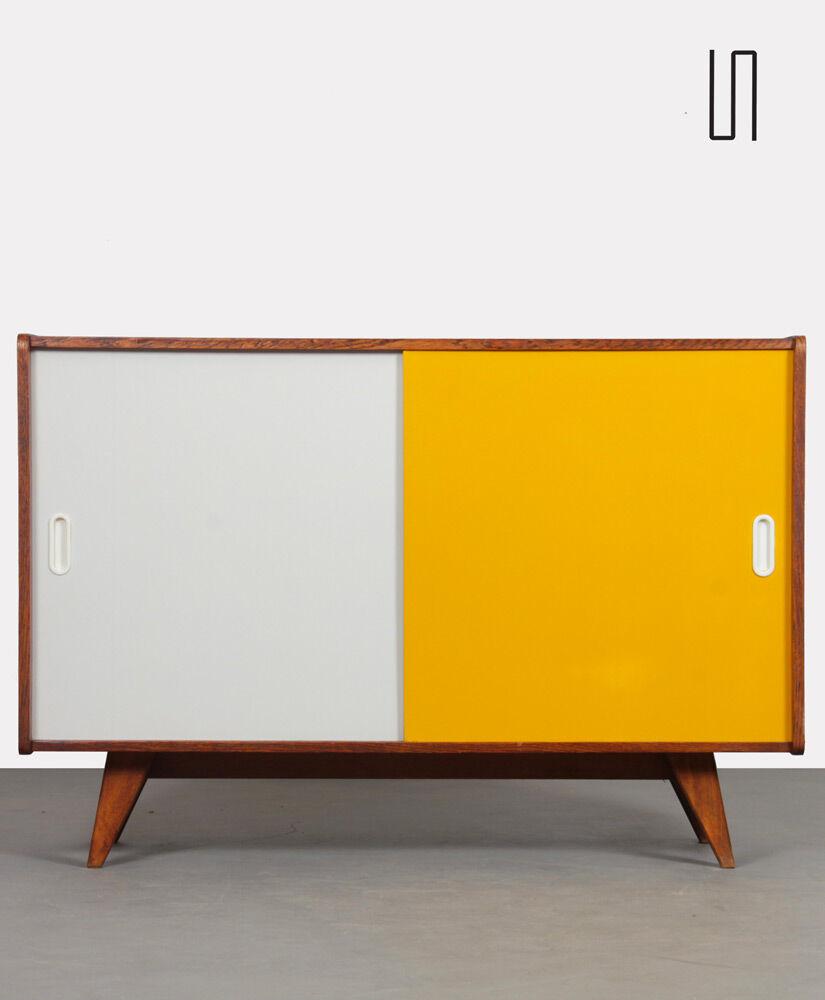 Yellow and white chest of drawers by Jiri Jiroutek, model U-452, 1960