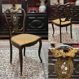 Chaise Napoléon III en bois noirci