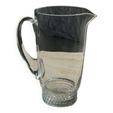 Carafe à anse en verre belle matière pied motifs billes de verre H21