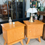 Vintage bedside table with tapered legs