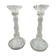 Pair of bamboo candlesticks in molded crystal