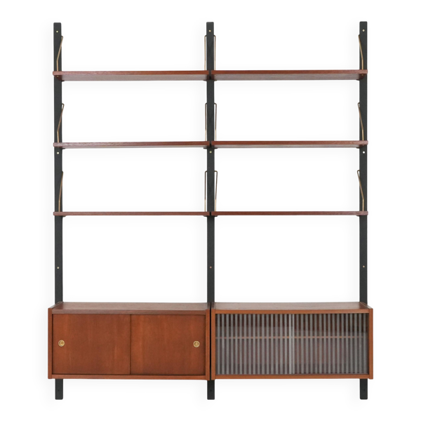 Bibliothèque en teck, design danois, années 1960, production&nbsp;: Danemark
