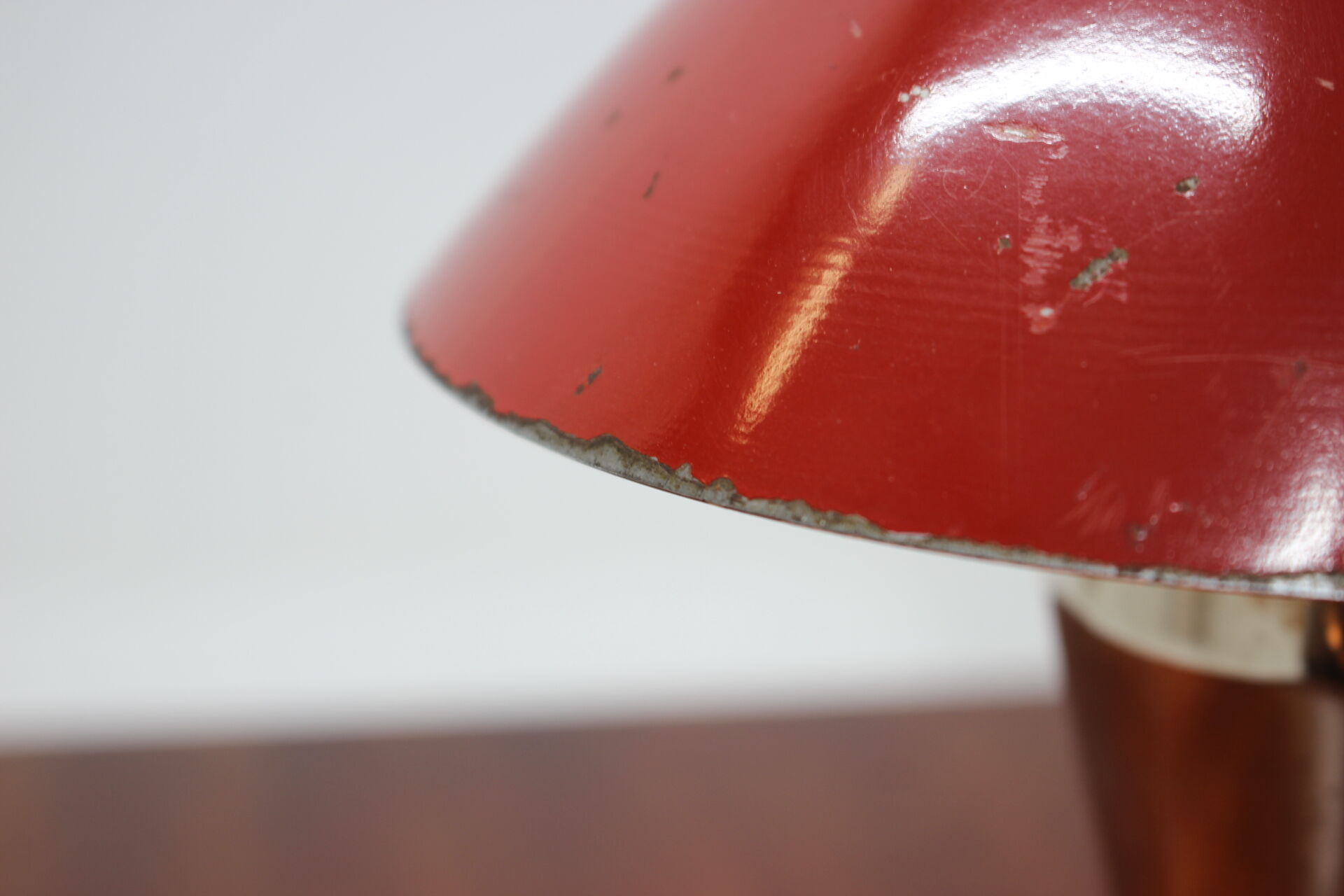 1930s Bauhaus Red Small Table Lamp, Czechoslovakia