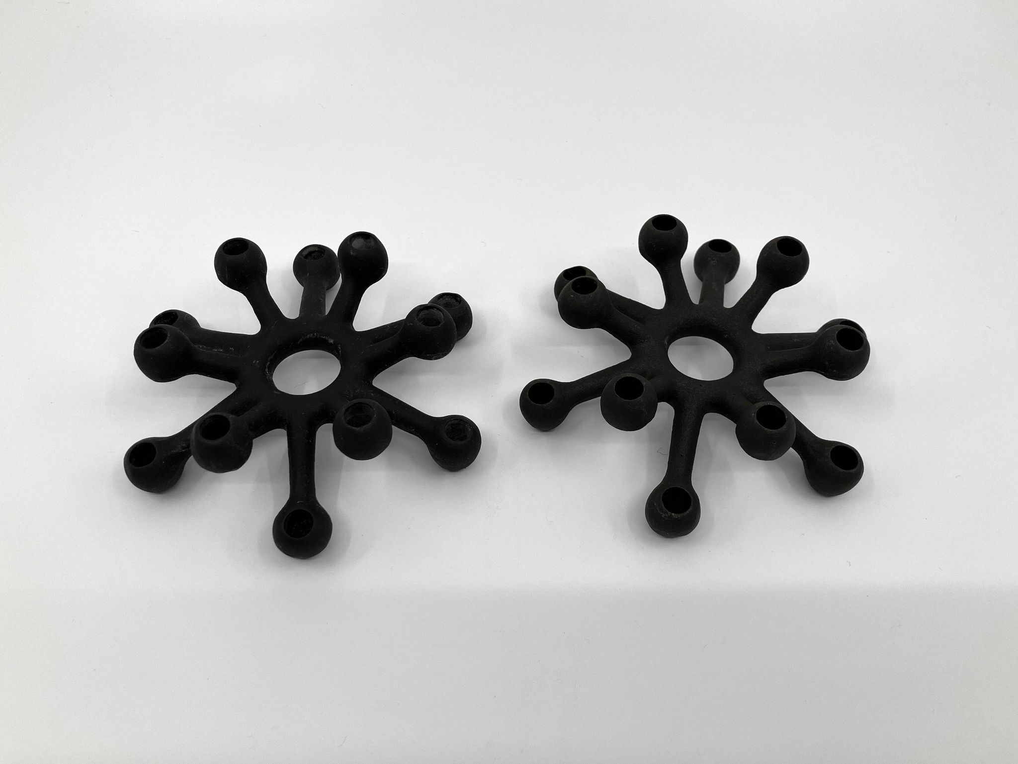 "The Spider" Cast Iron Candlesticks • Dansk Designs • 1962