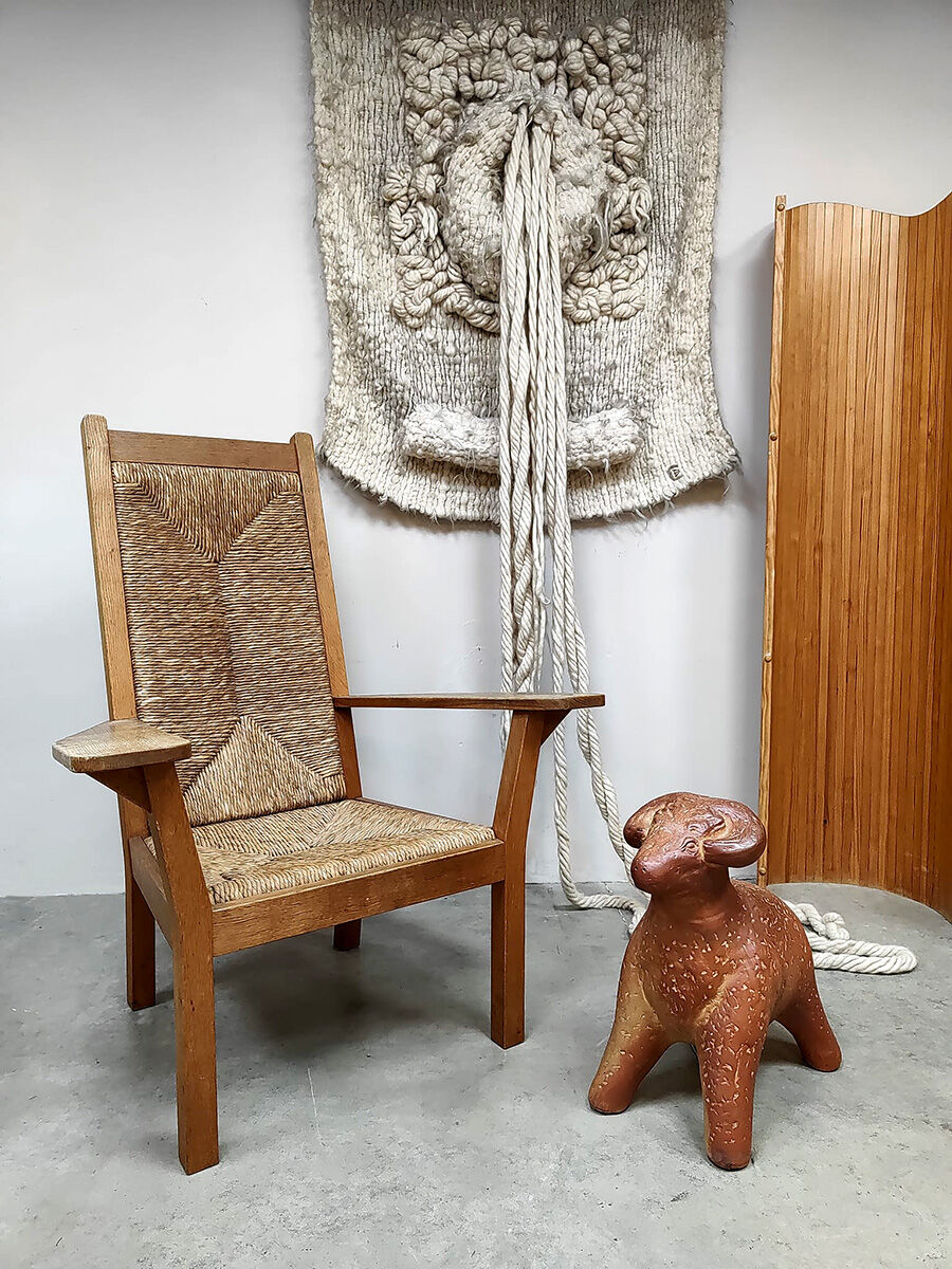Vintage large decorative ceramic ram sculpture