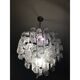 Murano Glass Sputnik Chandelier With Swirling Italian Glass Clear and White
