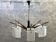Six-armed chandelier with frosted glass lampshade, Stilux, Italy, 1960s.