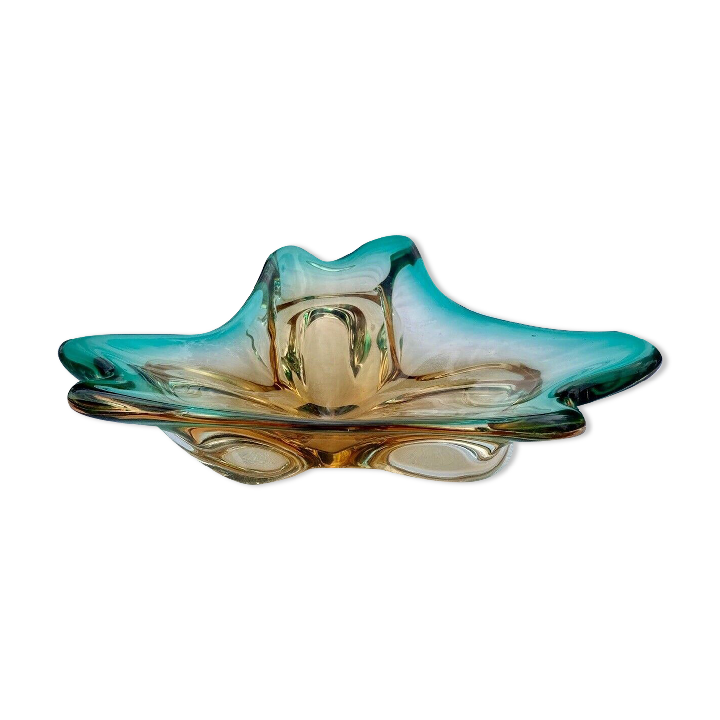 Sommerso glass murano glass or crystal fruit cup - flavio poli