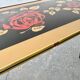 Vintage Coffee Table Floral Glass Top Tapered Legs