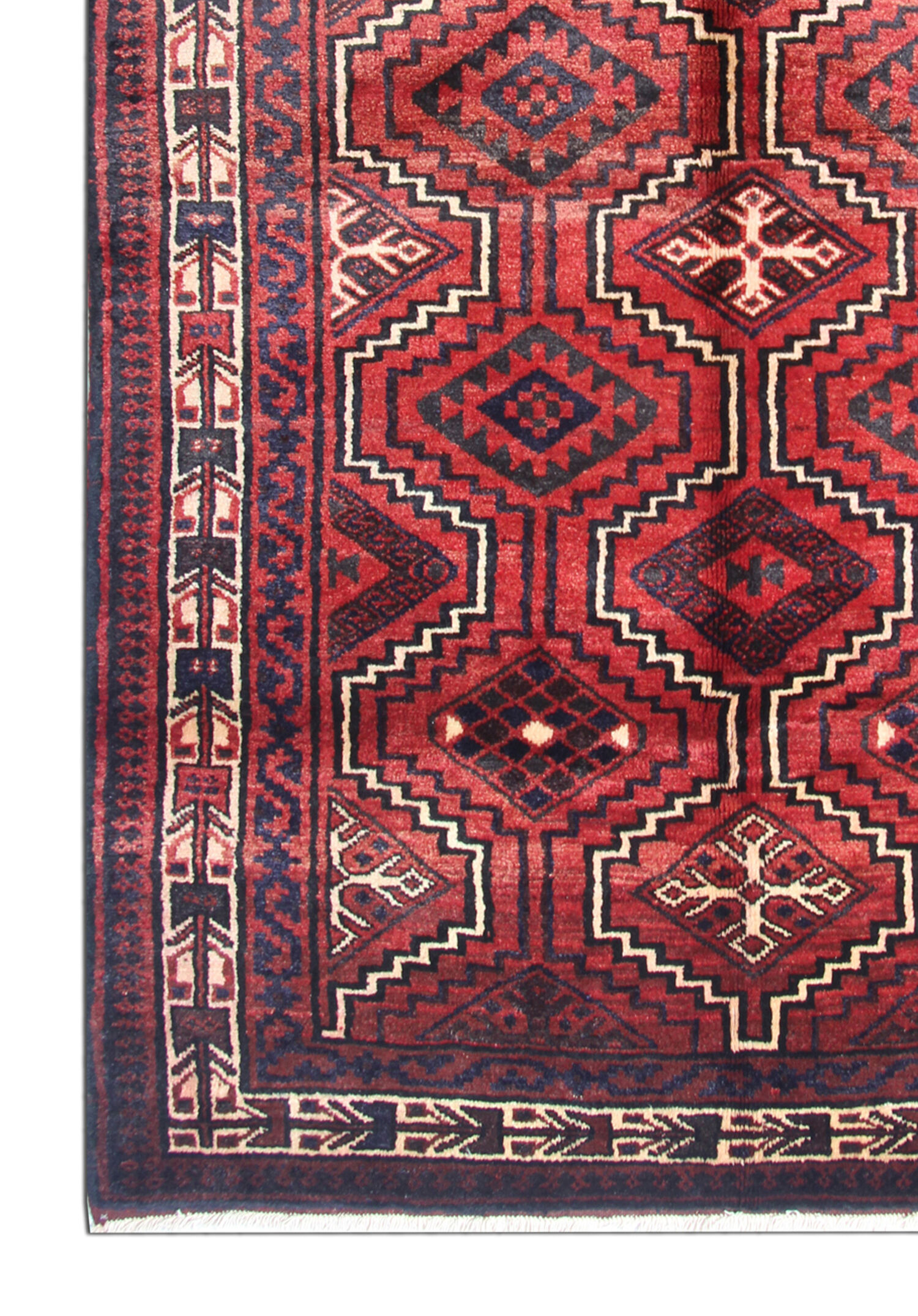 Red Wool Tribal Area Rug Hand made Oriental Wool Carpet- 171x247cm