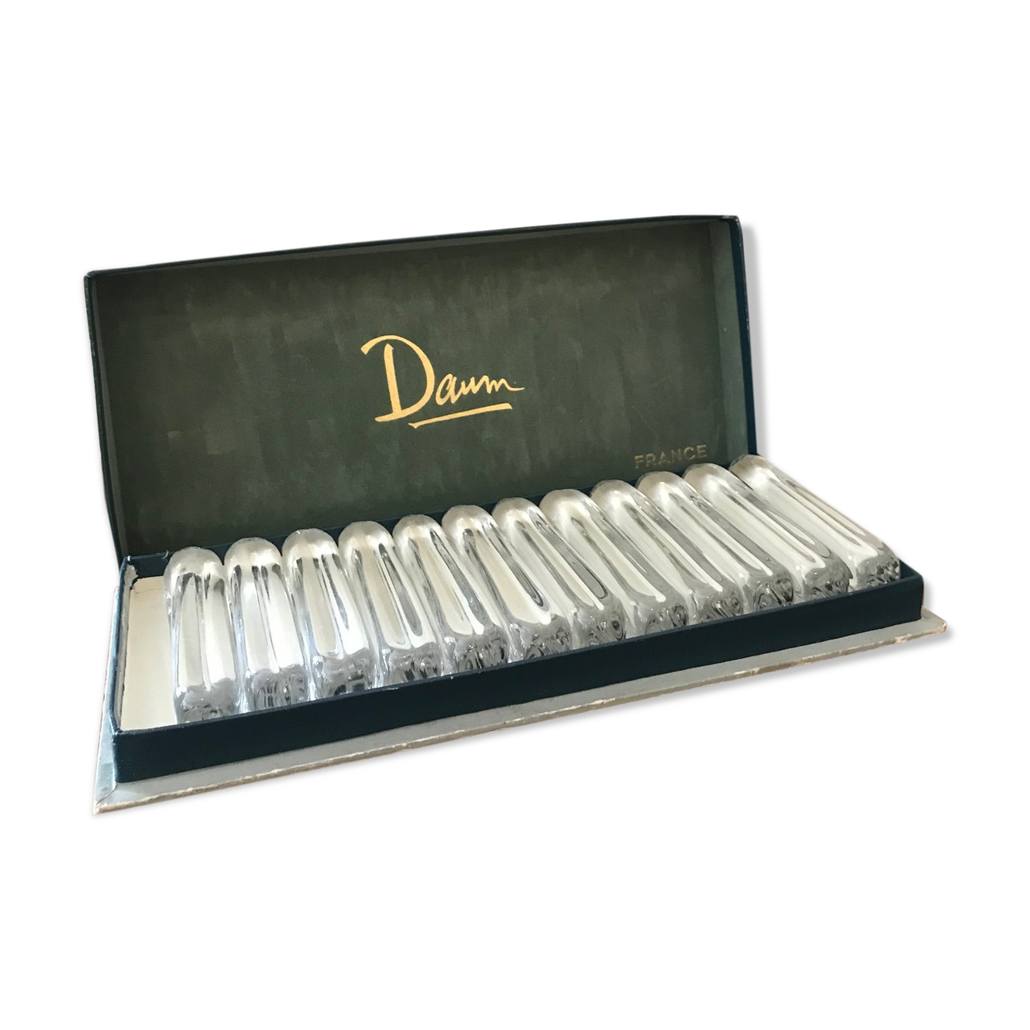 Series of 12 Daum crystal knife holders