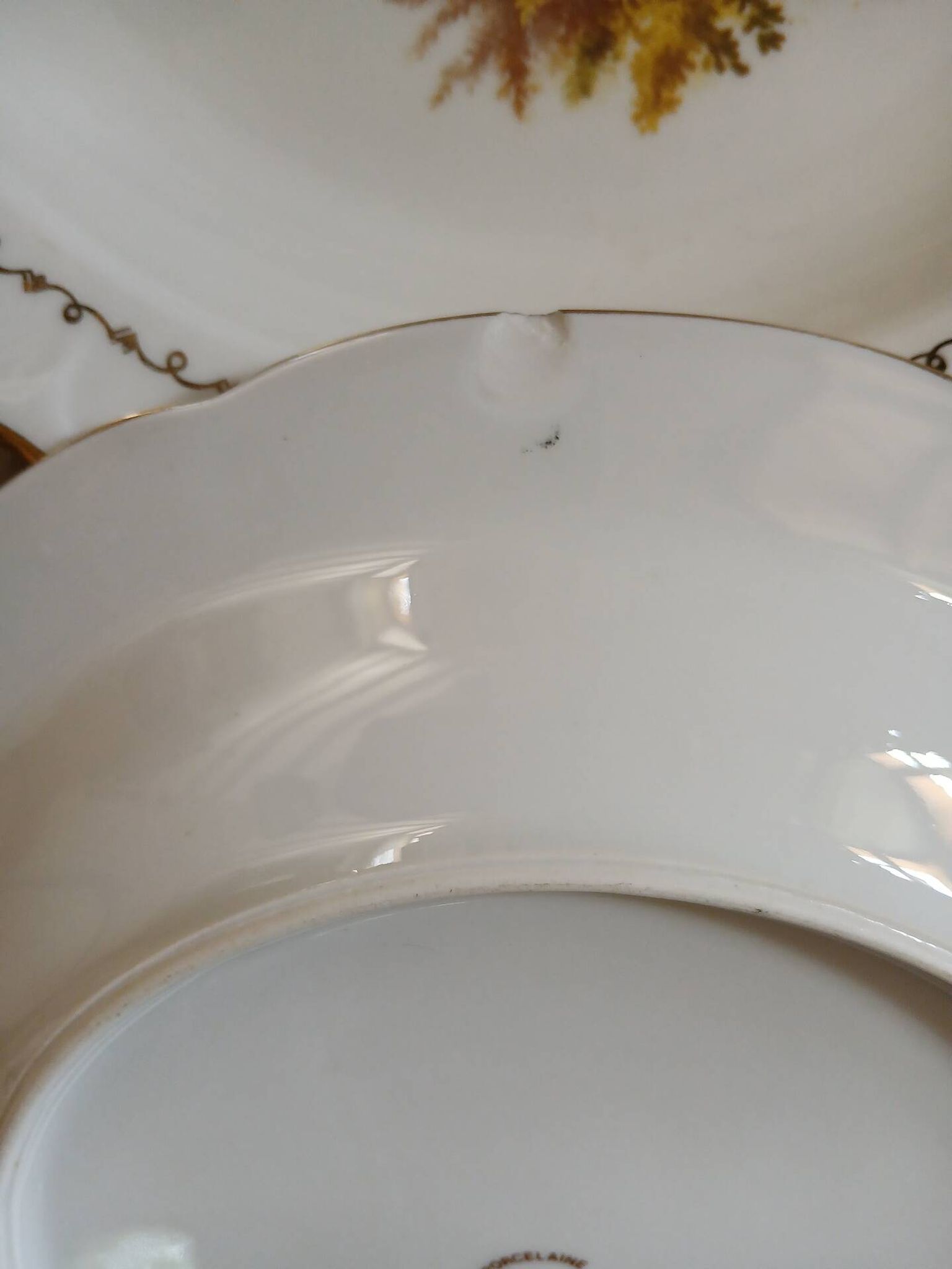 5 antique deep plates in porcelain