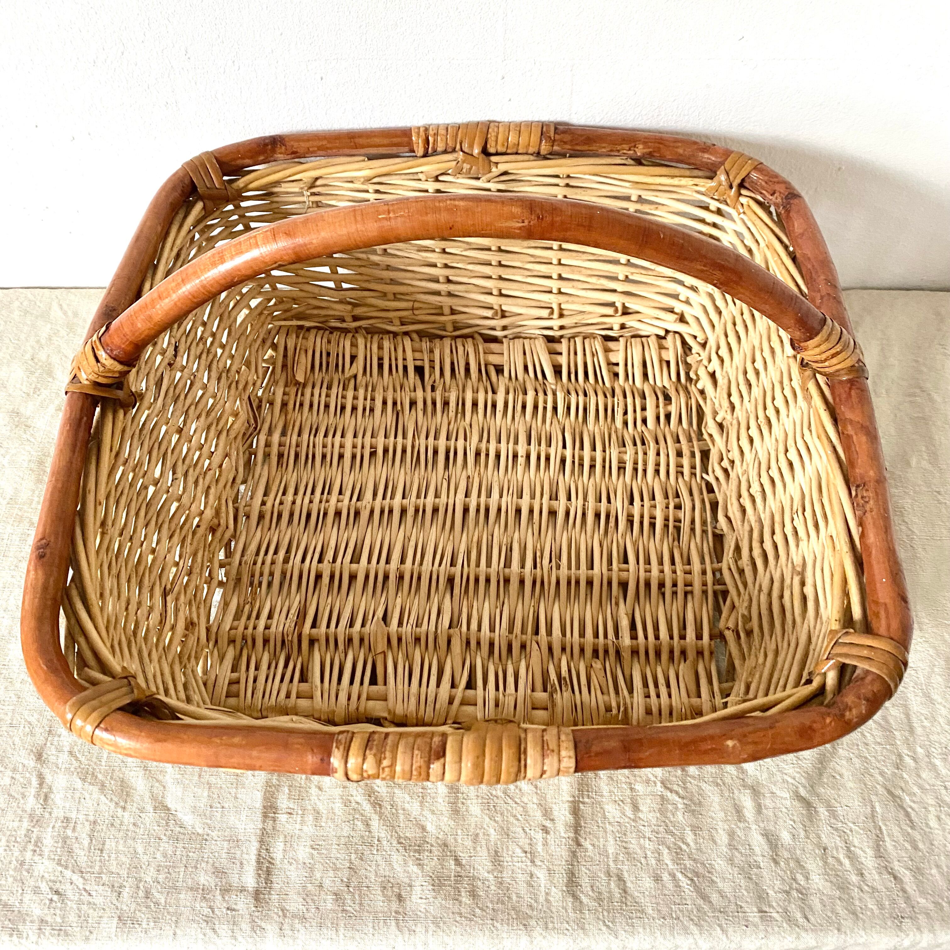 Wicker and rattan basket 34 x 34