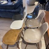 Lot of 6 Eames chairs from the 60s (4 colours) genuine fibreglass + new legs.