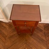 Cherry bedside table with glass