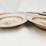 Série de 9 assiettes creuses grès de l'étang