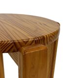 Mid century pinewood stool, 1960s minimalistic design