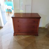 Elégante commode  en merisier – 3 tiroirs –Années 80