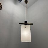 Opaline Glass Brass Light Pendant 1950’s