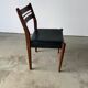 Set of 6 Scandinavian design chairs in solid teak and black Skai.