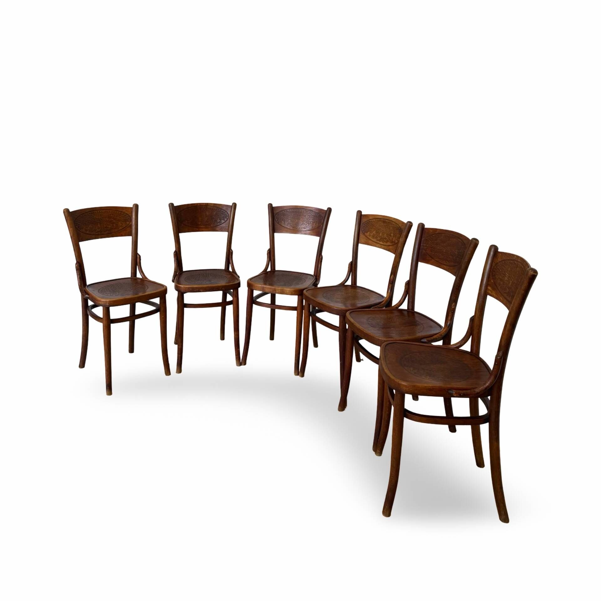 Set of six Authentic antique bentwood chairs, Antonio Volpe